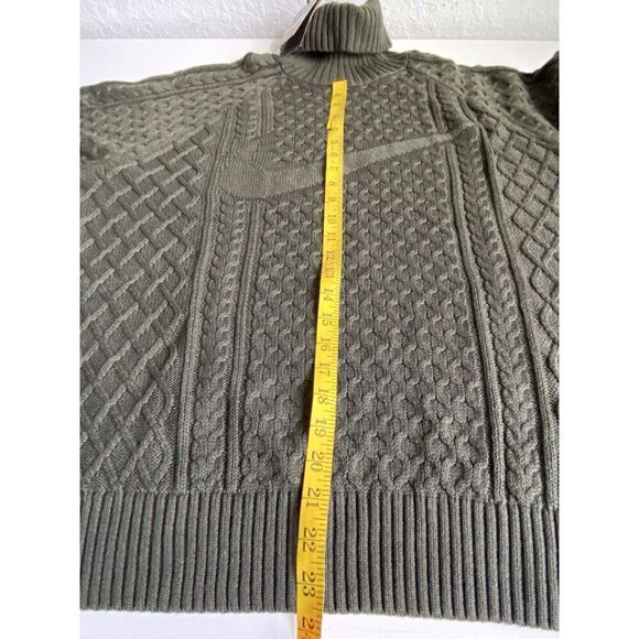 Nike Life Cable Knit Turtleneck Sweater Green FB7770-325 Men's Size M NEW - Picture 7 of 14